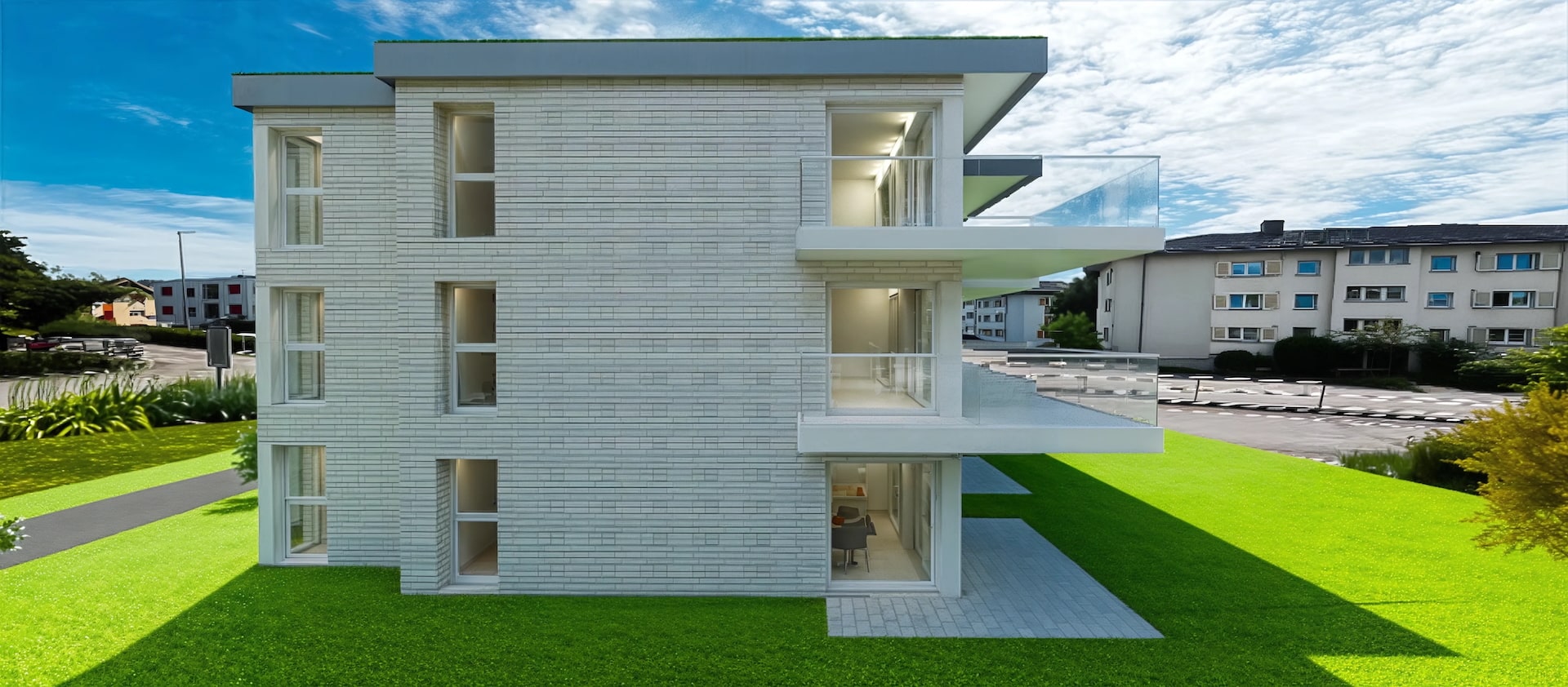 Neubau Mehrfamilienhaus in Bülach - Aussenansicht Nord